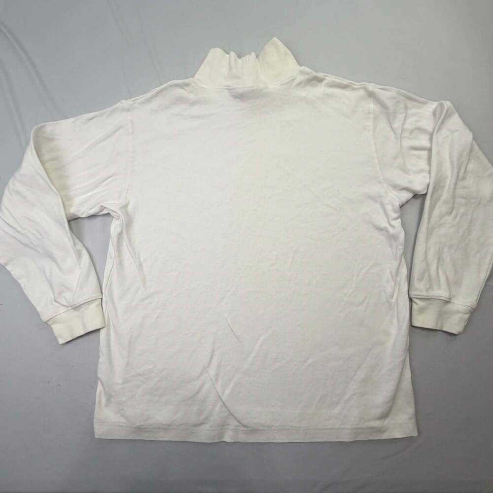 Vintage St. John's Bay White Mock Neck Long Sleeve Shirt Size XL